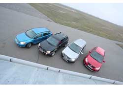 Тест Dodge Caliber, Hyundai Tucson, Nissan Qashqai, Suzuki SX4