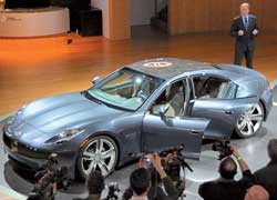 Амбиции Fisker наконец-то реализовались в виде серийного гибридного спорт-седана Karma, продажи которого начнутся в 4 квартале 2009 года по цене 87900 долларов.