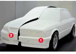 Прогресс аэродинамики на примере BMW 320i: в 1987 году коэффициент лобового сопротивления этой модели (1) был равен 0,39, а современной «тройки» (2) – 0,27.