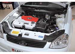 Форсированный 1,6-литровый двигатель Lada Priora Sport выдает 125 л. с. (+ 27 л. с. к базовому).
