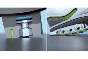 Воздушные амортизаторы, созданные по аналогии с технологией работы подошвы беговых кроссовок, уменьшают ударные нагрузки протектора, оптимизируют зацепление шипа за дорогу и снижают его колебания после выхода из зацепления.