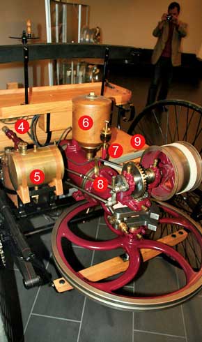 4. Впускной трубопровод: кран на его конце (под cиденьем водителя) заменял сегодняшнюю педаль акселератора.