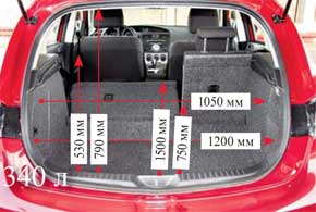 340-литровый грузовой отсек Mazda3 радует небольшой погрузочной высотой – 680 мм. Меньше только у Civic (620 мм). 