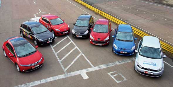 Honda Civic, Kia сee’d, Mazda3, Nissan Tiida, Peugeot 308, Toyota Auris, VW Golf VI