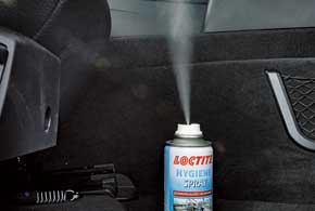 Самый доступный способ борьбы с микробами – спрей-очиститель для легкого самостоятельного использования. К примеру, препарат Hygiene Spray торговой марки Loctite немецкой компании Henkel. 