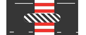 Красно-белая «зебра» пешеходного перехода (разметка 1.14.3) обозначает, что данный переход является аварийно опасным.