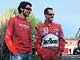 «Формула-1». Гран-при Сан-Марино. Два великих чемпиона – Шумахер и Росси. Фотография сделана на трассе во Фьорано, где Валентино провел показательные тесты Ferrari F2004.