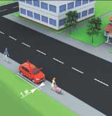 Рис. 8. Стоянка легковых автомобилей и мотоциклов на тротуарах разрешается, если для движения пешеходов на тротуаре остается не менее 2-х метров.