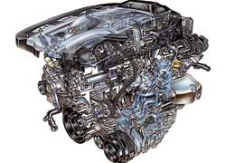 Один из призеров от корпорации General Motors – 3,6-литровый V6 с двухвальным ГРМ. Использование в этом американце непосредственного впрыска под давлением 120 бар позволило повысить мощность мотора-предшественника с 255 л. с. до 304 л. с., крутящий момент – на 8%, а экономичность – всего на 3%. 