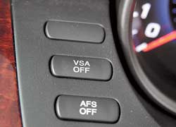 Систему стабилизации VSA и режим автоматического поворота фар AFS можно отключить. 
