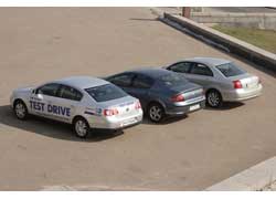 Тест Toyota Avensis, Peugeot 407, VW Passat