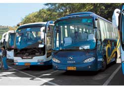 В Китае бывает и такое: эмблемы автобусов одинаковые, а производители разные. Слева – большой турист фирмы Xiamen King Long, а справа – «миди» от марки Haiger (не путать с фирмой Higer) – детище дочернего предприятия Nanjing King Long. 