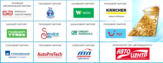Автомобиль года в Украине 2016: список претендентов на победу определен
